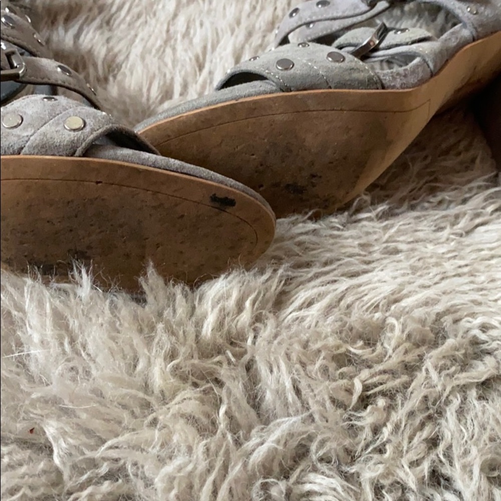 Sam Edelman Suede Studded Stacked Heel Sandal - image 2